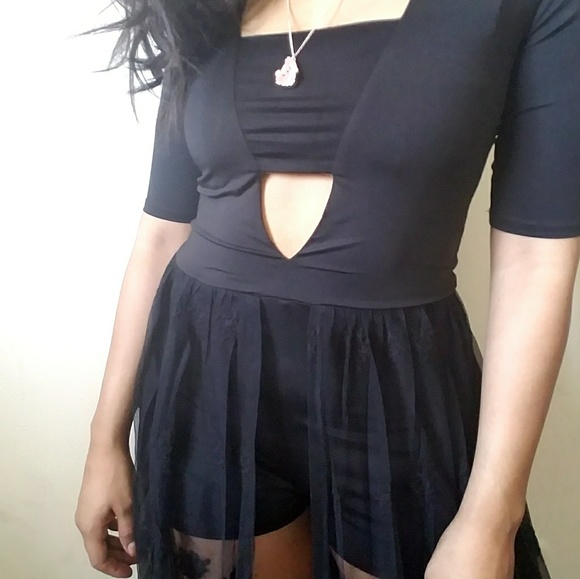 Boho Black Lace Maxi Romper - Picture 4 of 8